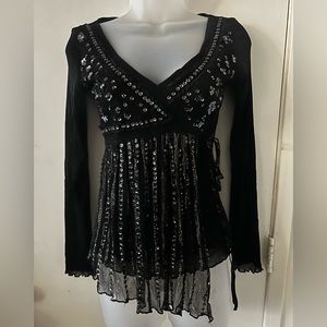 Dead Stock 2000s Mesh/Sequined Top